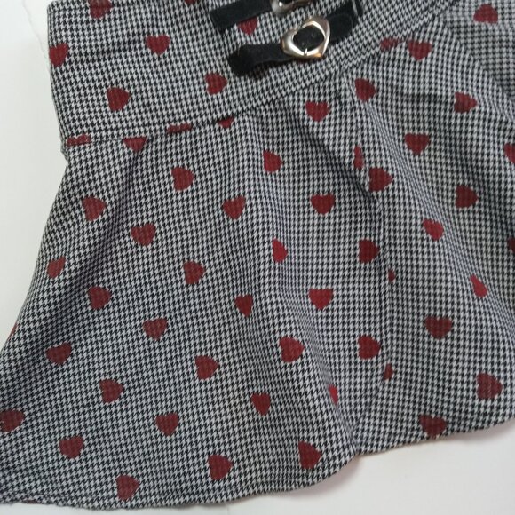 Samara Size 5 Girls Skirt Houndstooth Red Heart Black White - Picture 4 of 9
